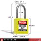 yellow lockout tagout padlock with dimensions