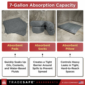 features of absorbent pads, absorbent socks and absorbent pillows