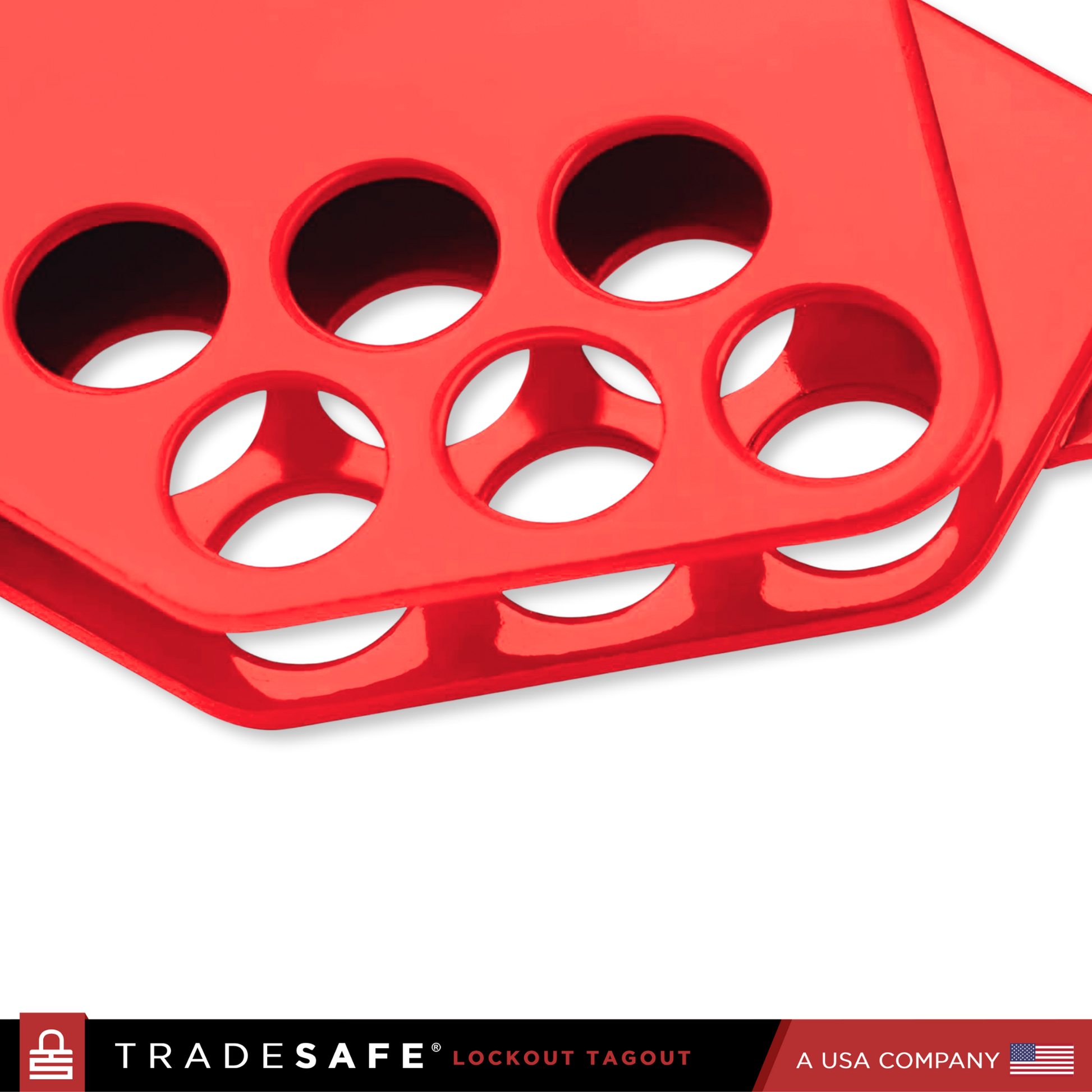 close up of standard ball valve 6 padlock holes