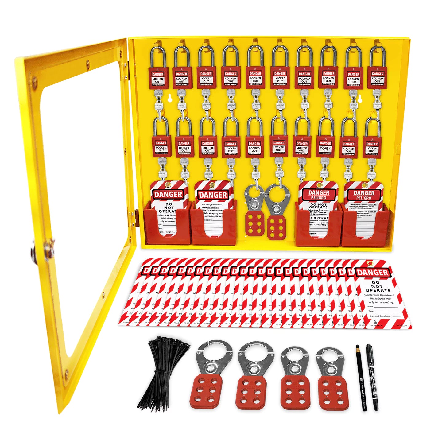 lockout tagout station cabinet with keyed alike unlimited locks