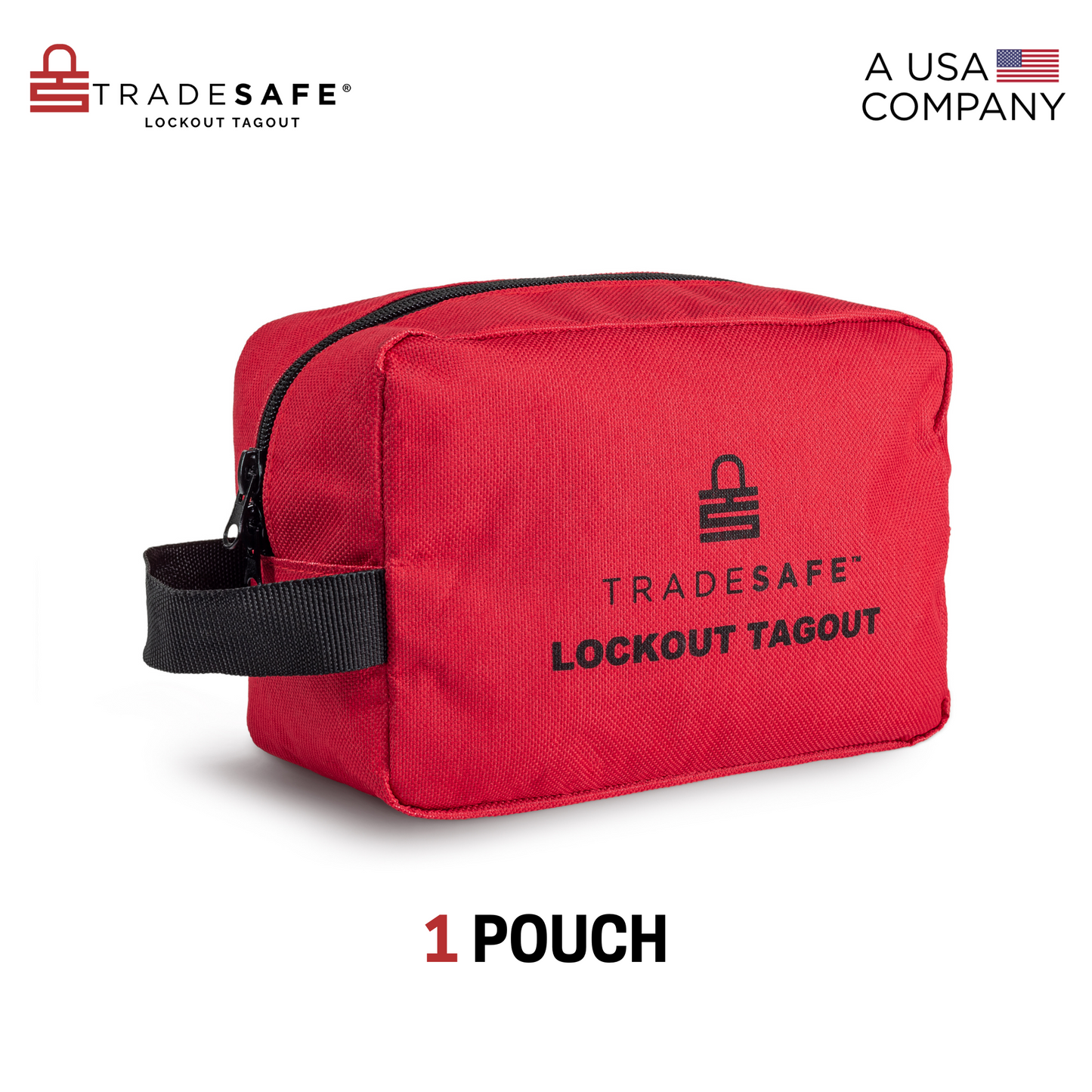 1 red tradesafe lockout tagout pouch