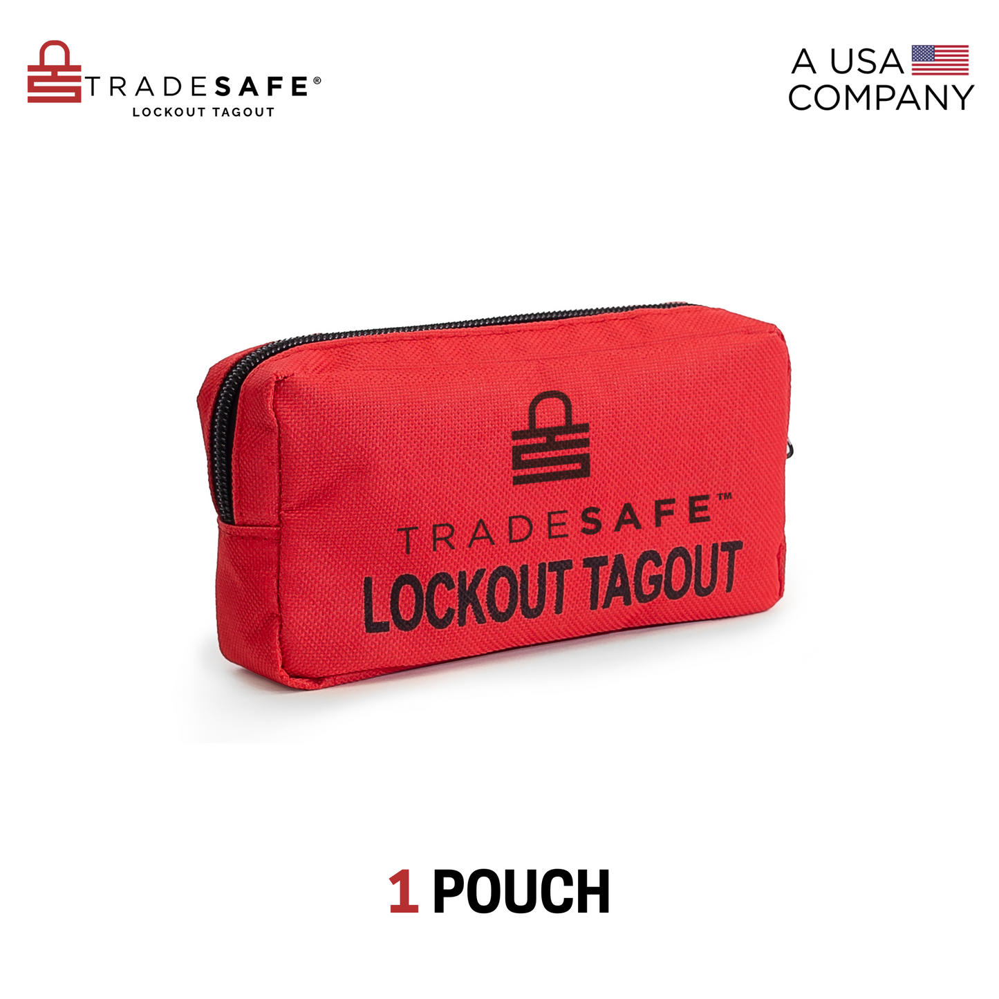 1 red tradesafe lockout tagout pouch