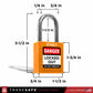 Orange safety lockout tagout with dimensions
