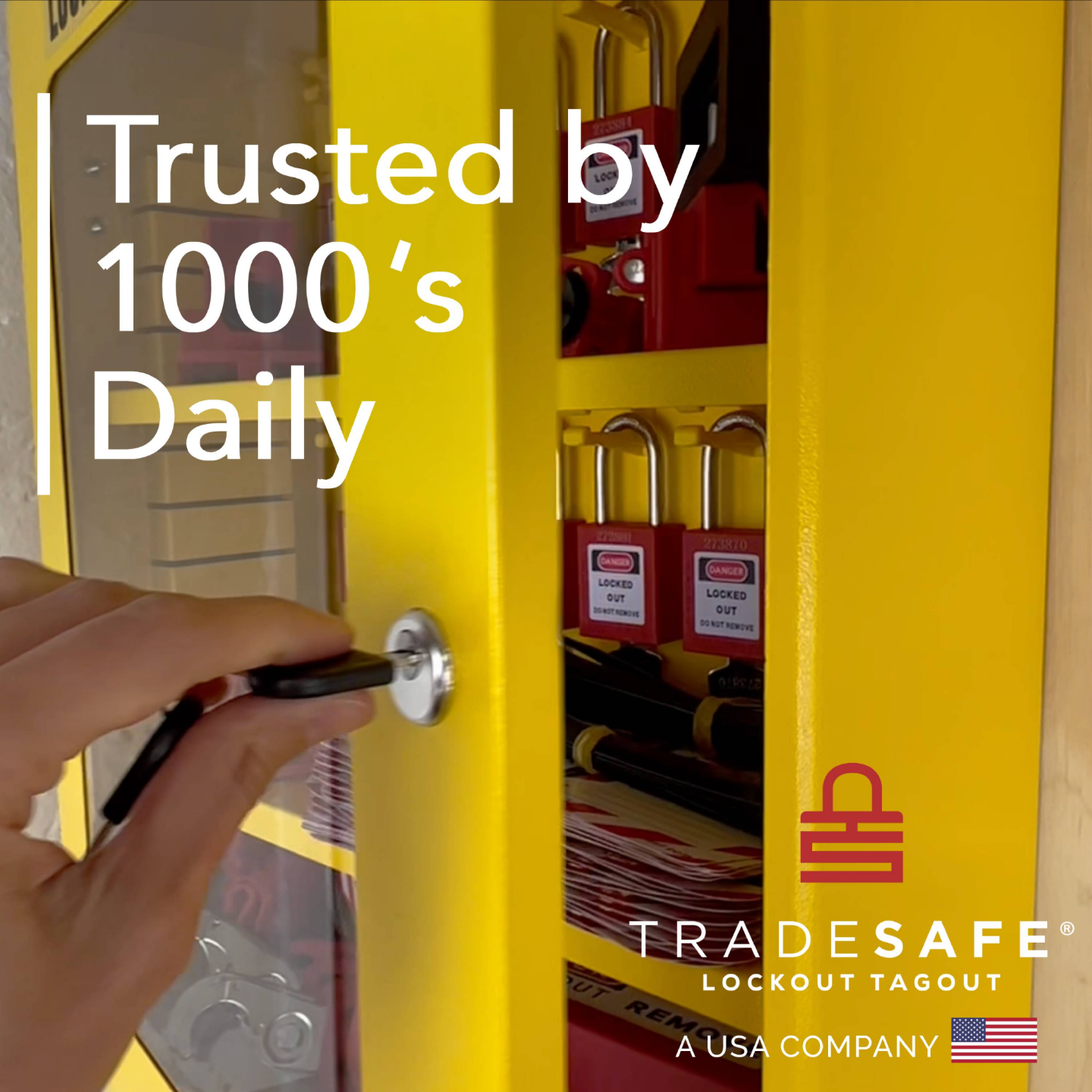 tradesafe lockout tagout steel cabinet, trusted by 1000's daily