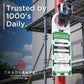 Tradesafe scaffold tag and holder in an outdoor construction setting. Trusted by 1000's Daily branding
