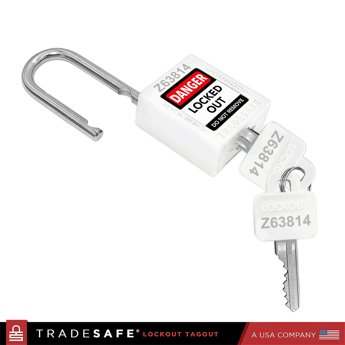Tradesafe Lock White Keyed Alike Padlocks - 2 Keys - 10 Pack | TRADESAFE