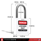 loto padlock dimensions