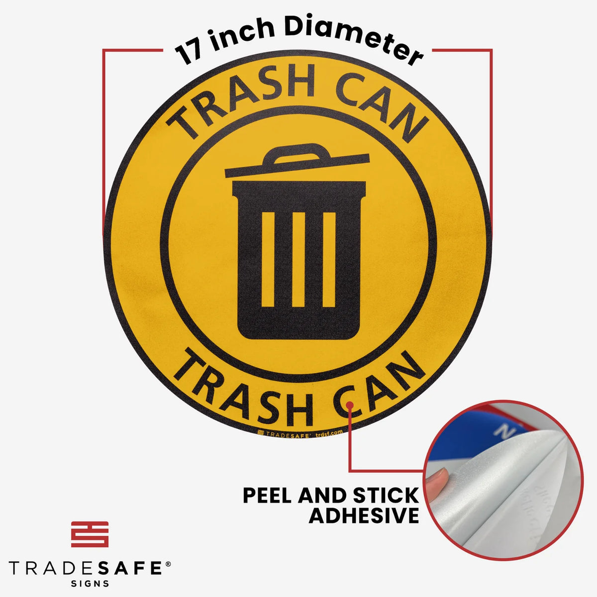 Trash Can Sign - Anti-Slip Floor Sticker | TRADESAFE