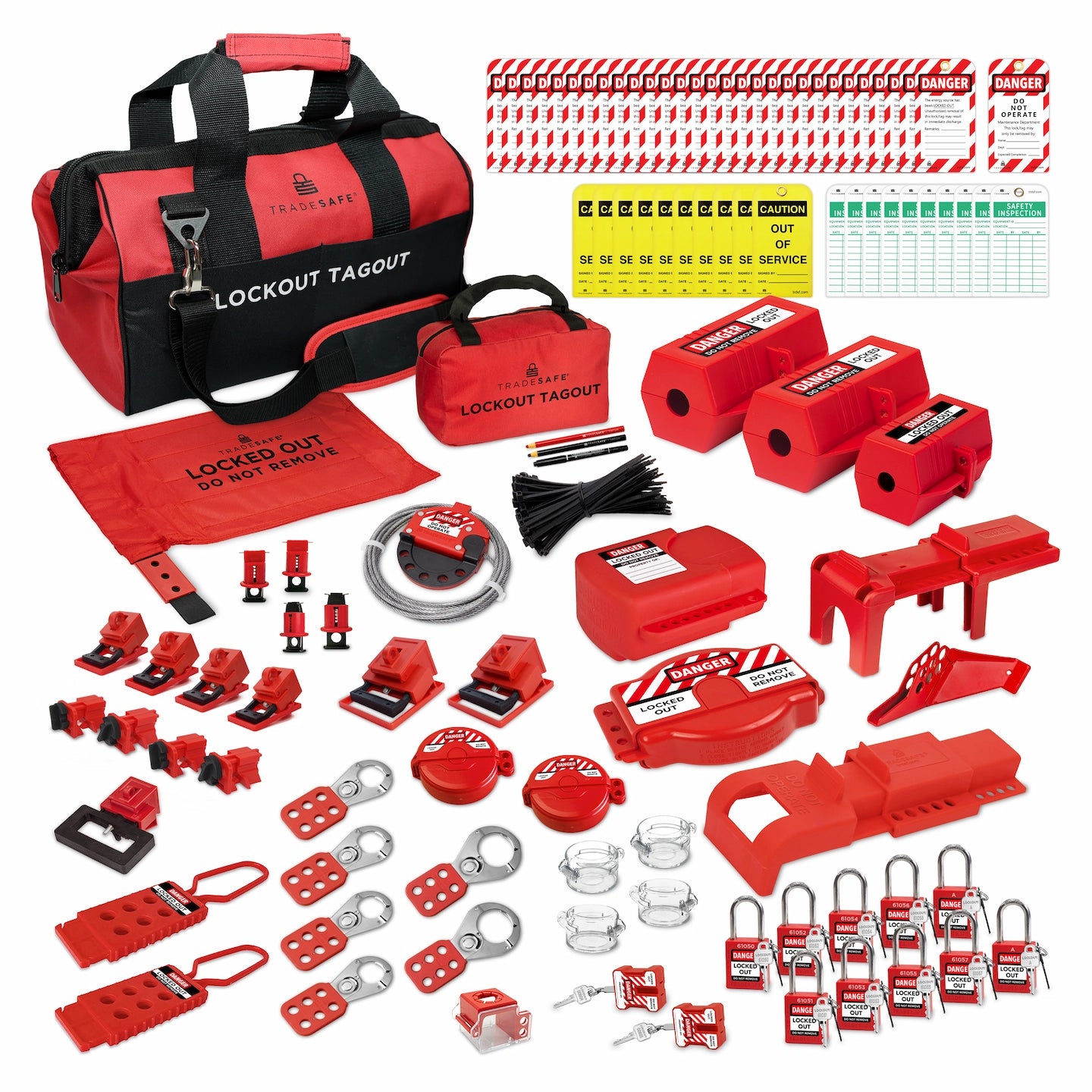 lockout tagout kit with 95 loto devices included