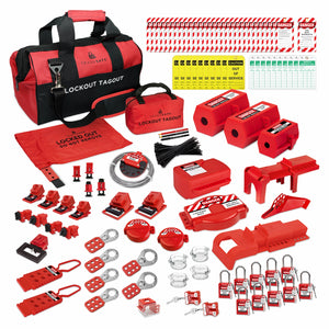 lockout tagout kit with 95 loto devices included