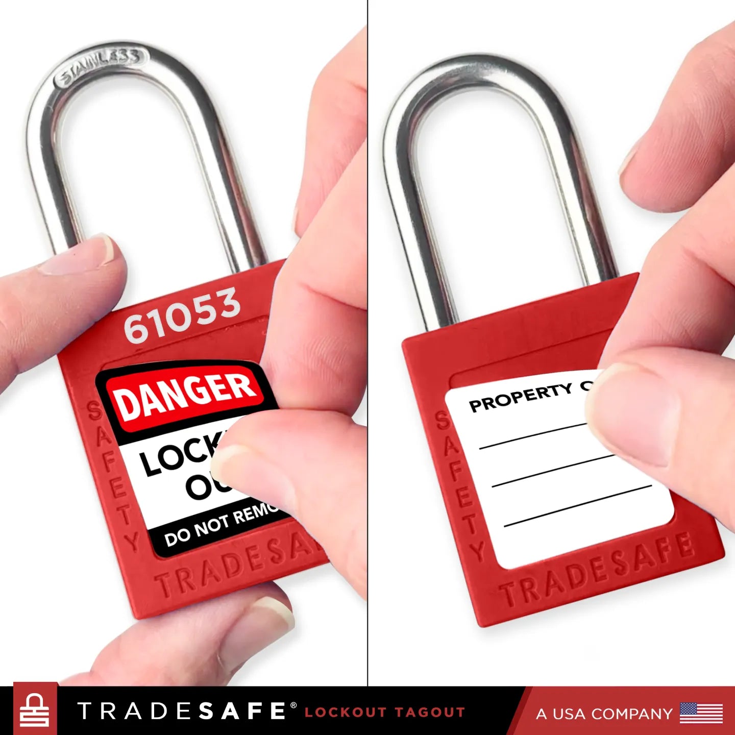 lockout tagout padlock label adhesive