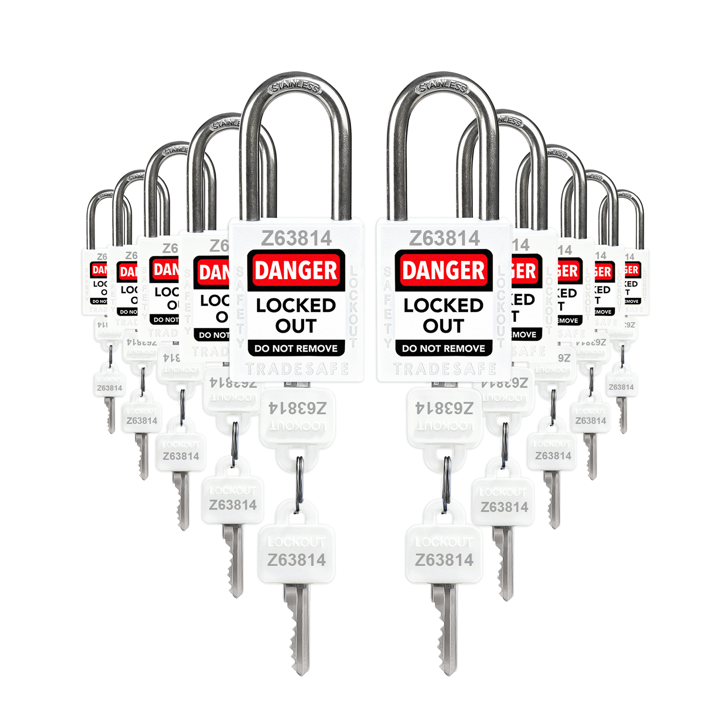 Lockout Locks White - 10 Pack