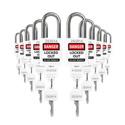 Lockout Locks White - 10 Pack