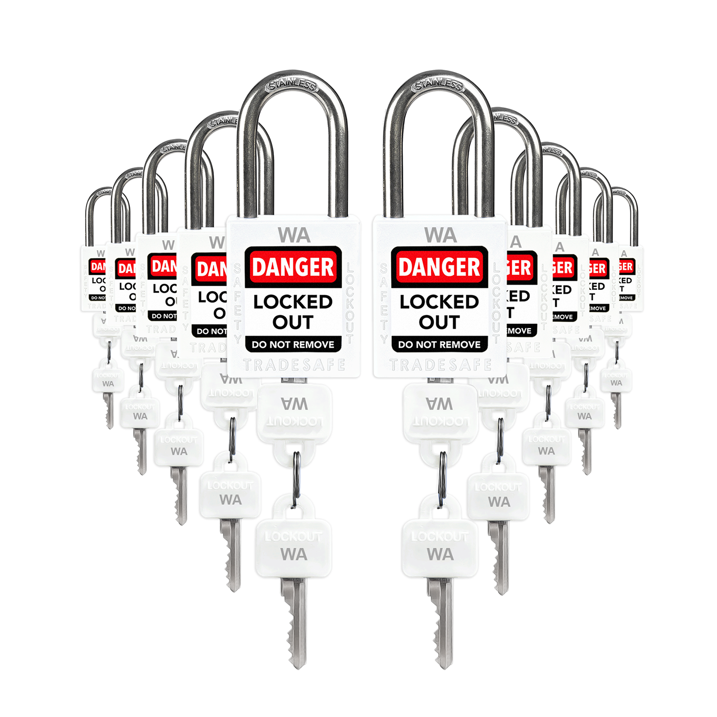 keyed padlocks white