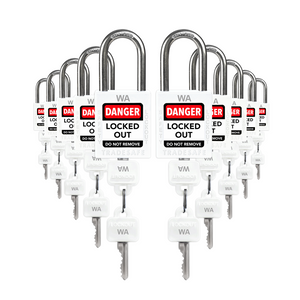 keyed padlocks white