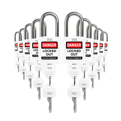 keyed padlocks white