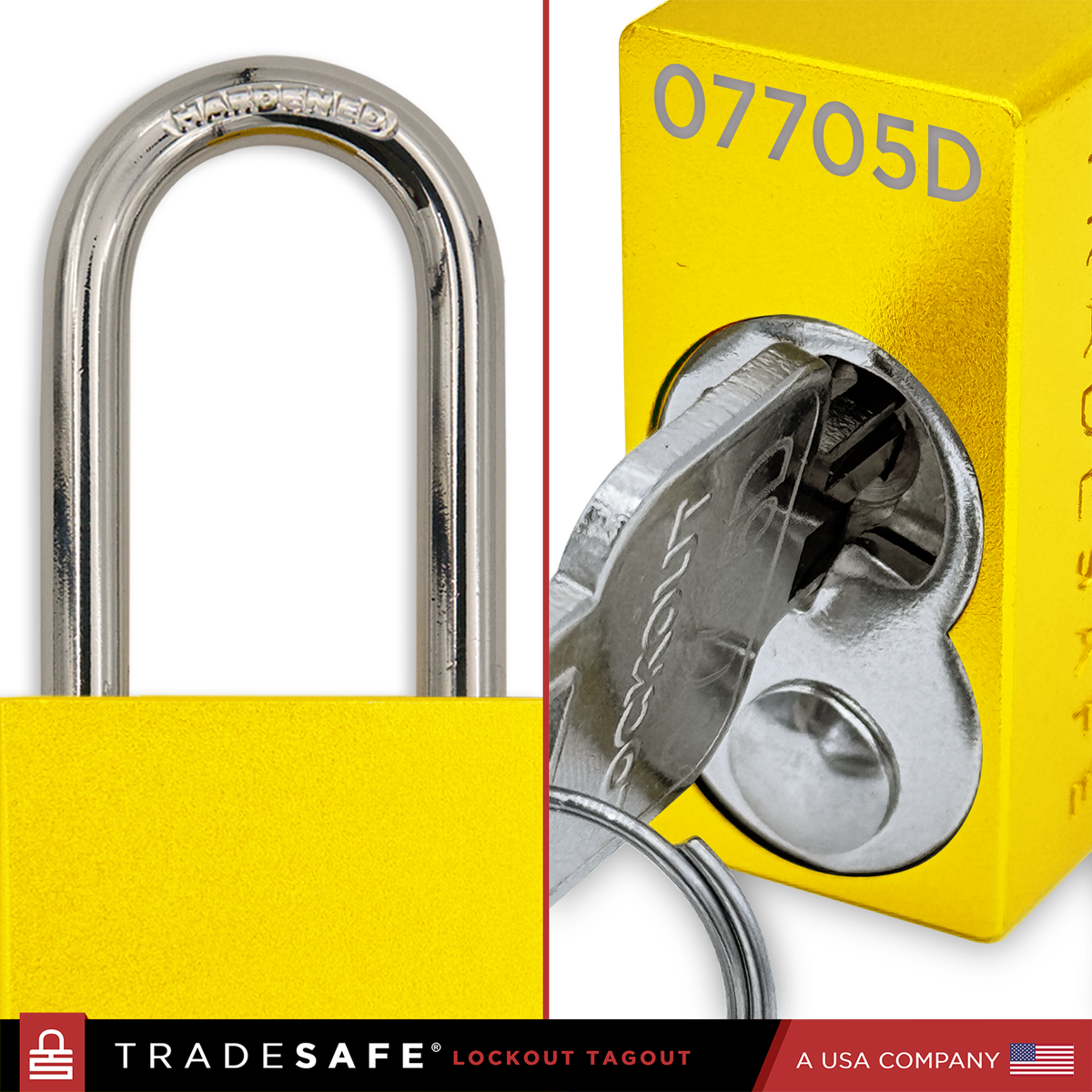 Yeallow Lock Yellow Keyed Alike Aluminum Padlock - 2 Keys - 10 Pack | TRADESAFE
