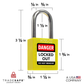 dimensions of a yellow keyed different master keyed lockout tagout padlock