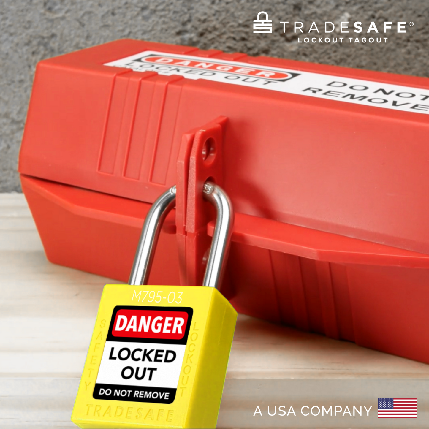 10 Yellow Master Keyed Lockout Locks - Keyed Different - 2 keys | TRADESAFE