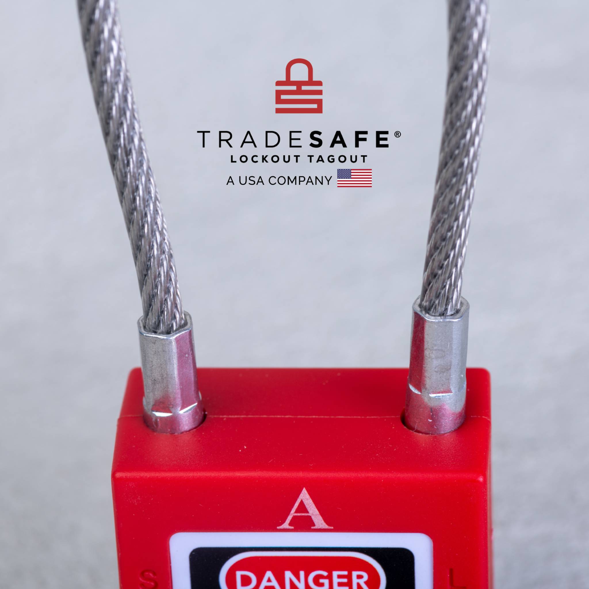 TRADESAFE Lockout Tagout Steel Cable Locks with Keys - 10 Red Keyed Alike Unlimited Grouping Electrical Lockout Padlock Set, 2 Keys per Lock, Premium