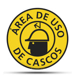 "área de uso de cascos" sign vinyl sticker