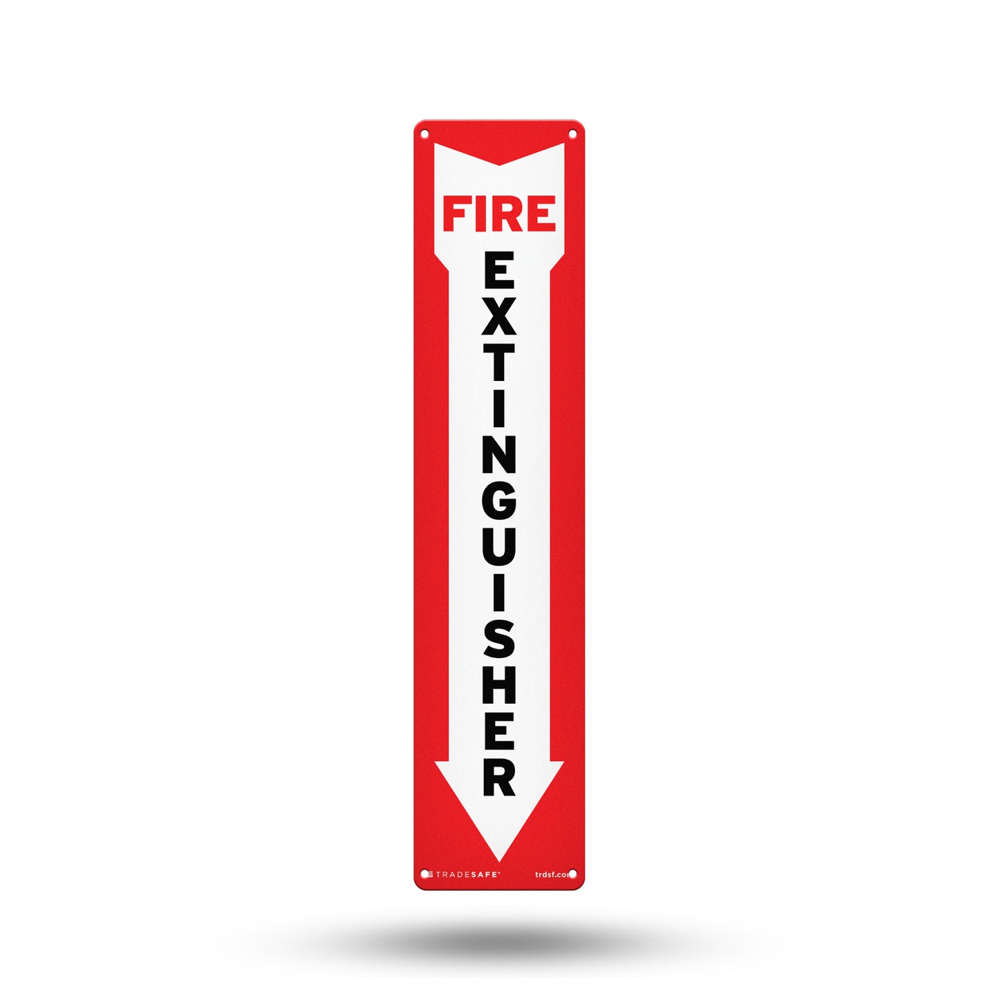 fire extinguisher sign - arrow down