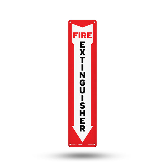 fire extinguisher sign - arrow down