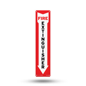 fire extinguisher sign - arrow down