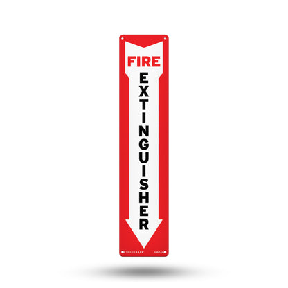 fire extinguisher sign - arrow down