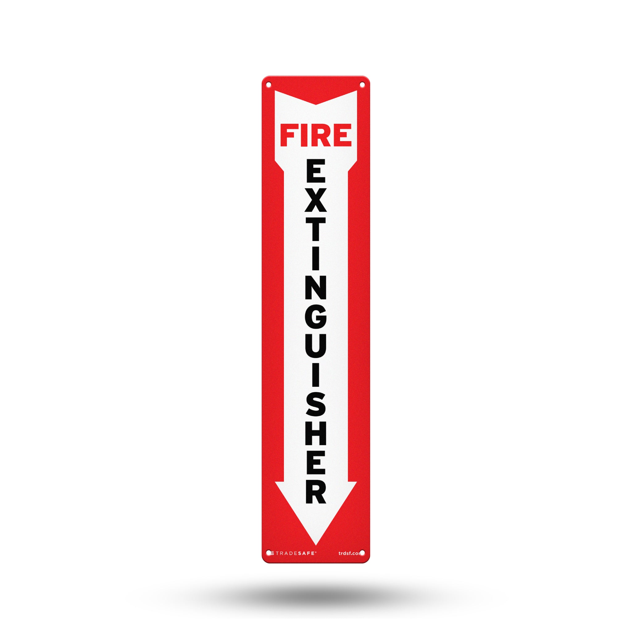 Fire Extinguisher Below Aluminum Sign