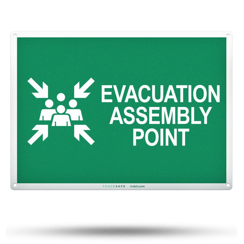 Evacuation Assembly Point Sign - Aluminum Evacuation Signs | TRADESAFE