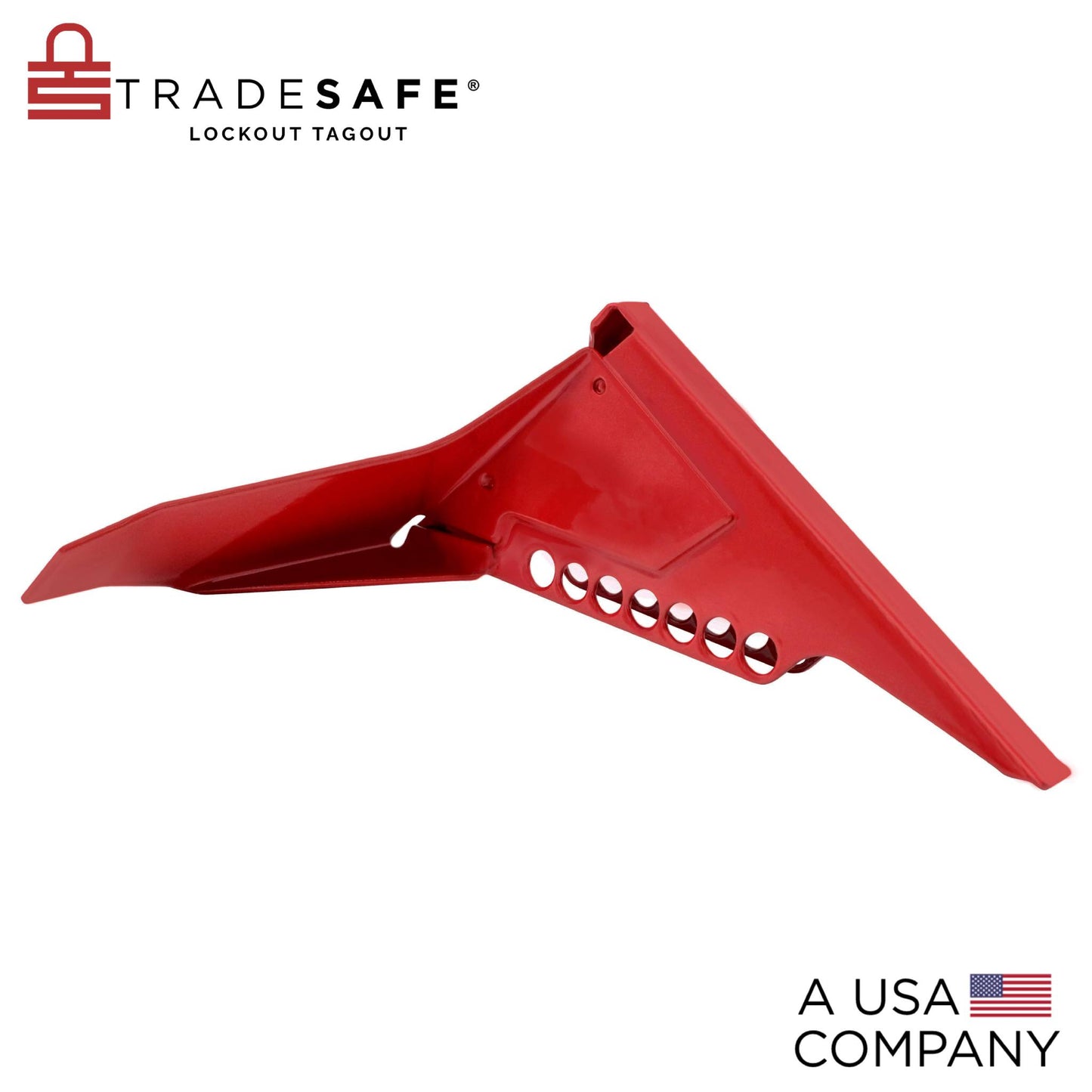 tradesafe red standard ball valve lock with seven padlock holes