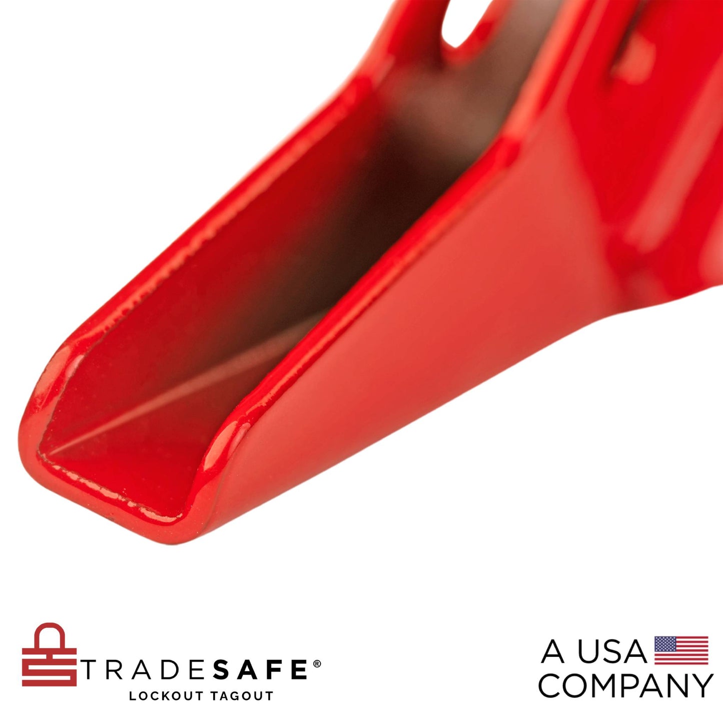 tradesafe red standard ball valve lock with six padlock holes