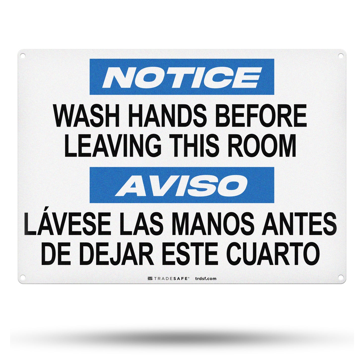 wash hands sign - bilingual restroom sign