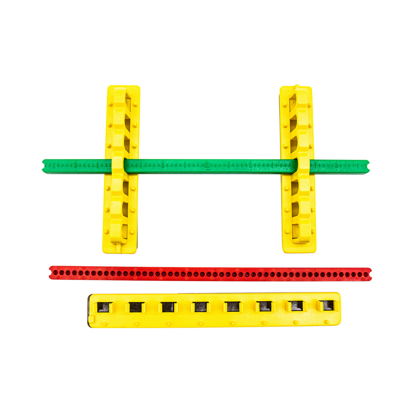 electrical breaker block components where the green rod is currently mounted on the mounting rails