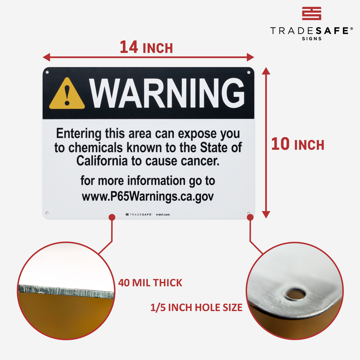 Cancer Causing Label Prop-65 Sign Cancer-causing Chemicals - Aluminum Warning Sign | TRADESAFE