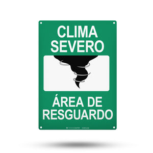 clima severo área de resguardo sign