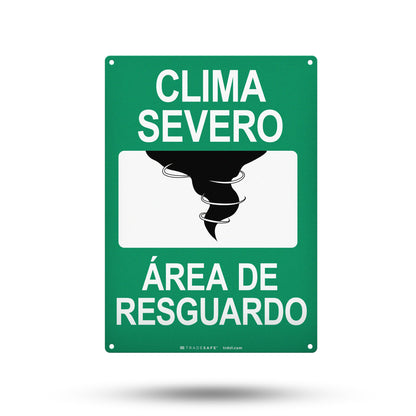 clima severo área de resguardo sign