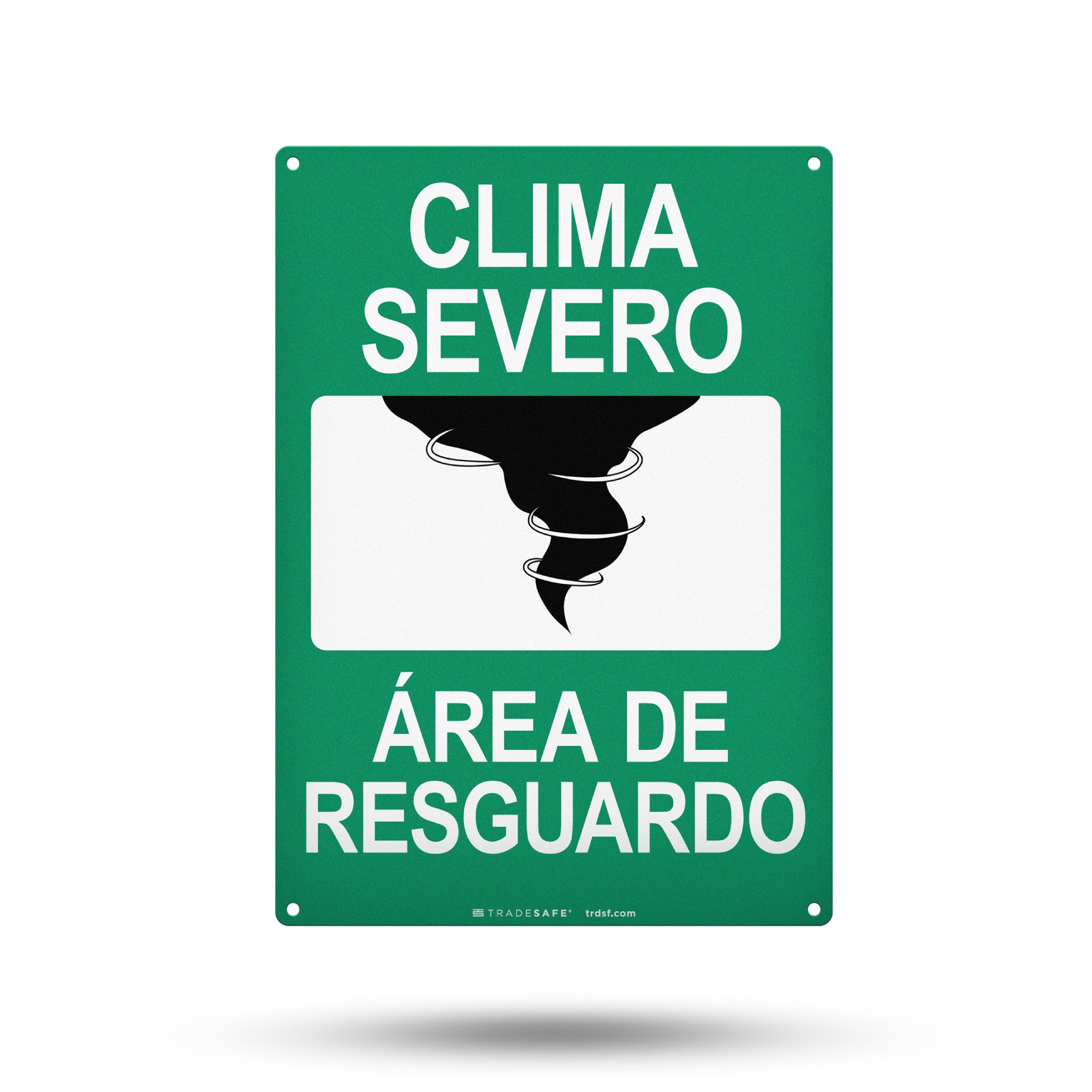 Clima Severo Área De Resguardo (Severe Weather Shelter Area) Aluminum Sign