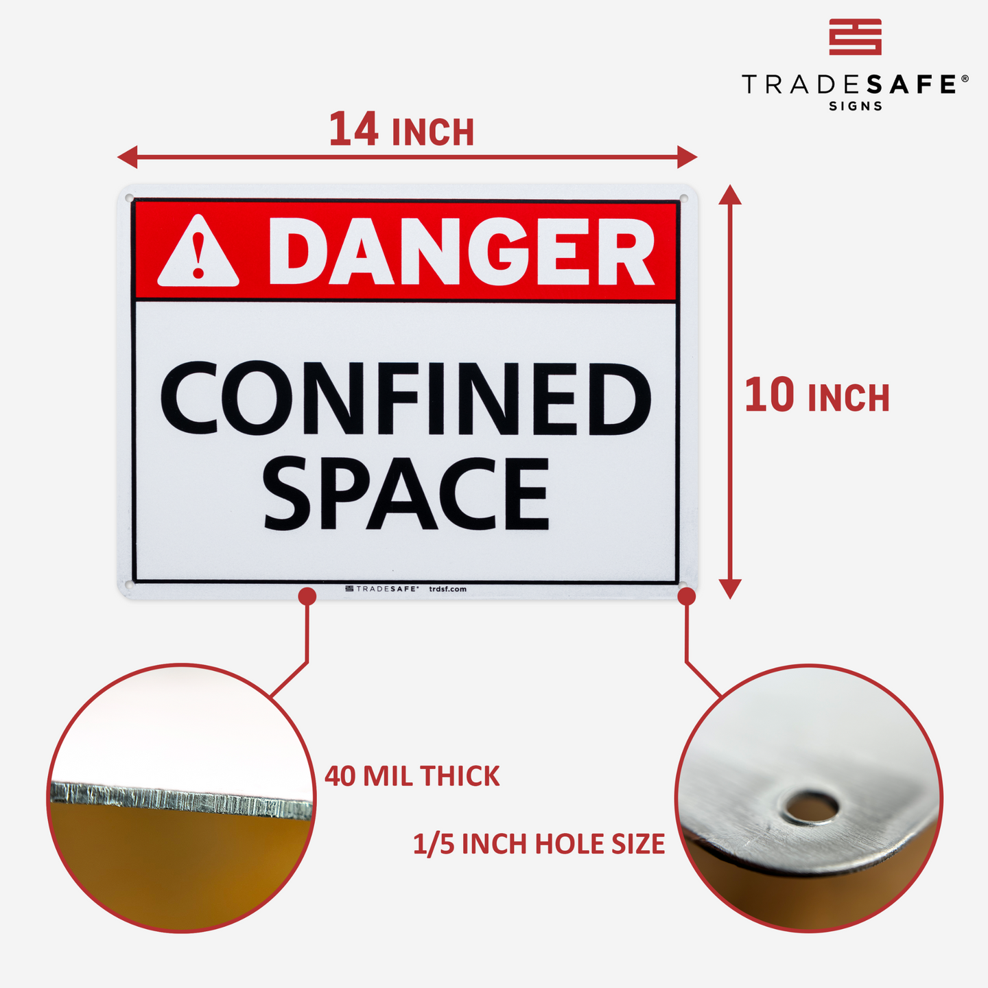 Confined Space Sign - Aluminum Danger Sign | TRADESAFE