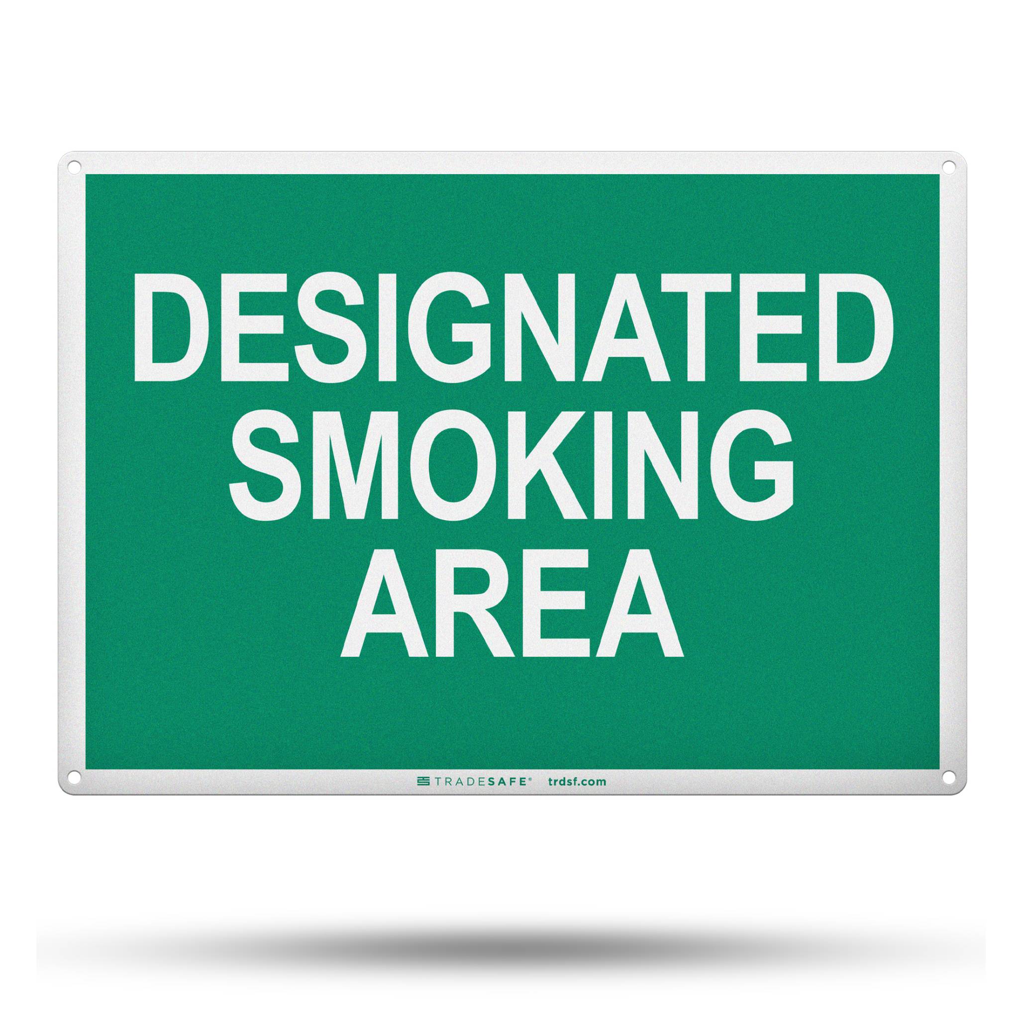 Designated Smoking Area Sign - Aluminum Smoking Signs | TRADESAFE