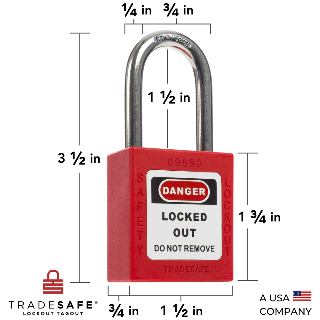 Red Keyed Different Lockout Locks - 1 Key - 7 Pack | TRADESAFE