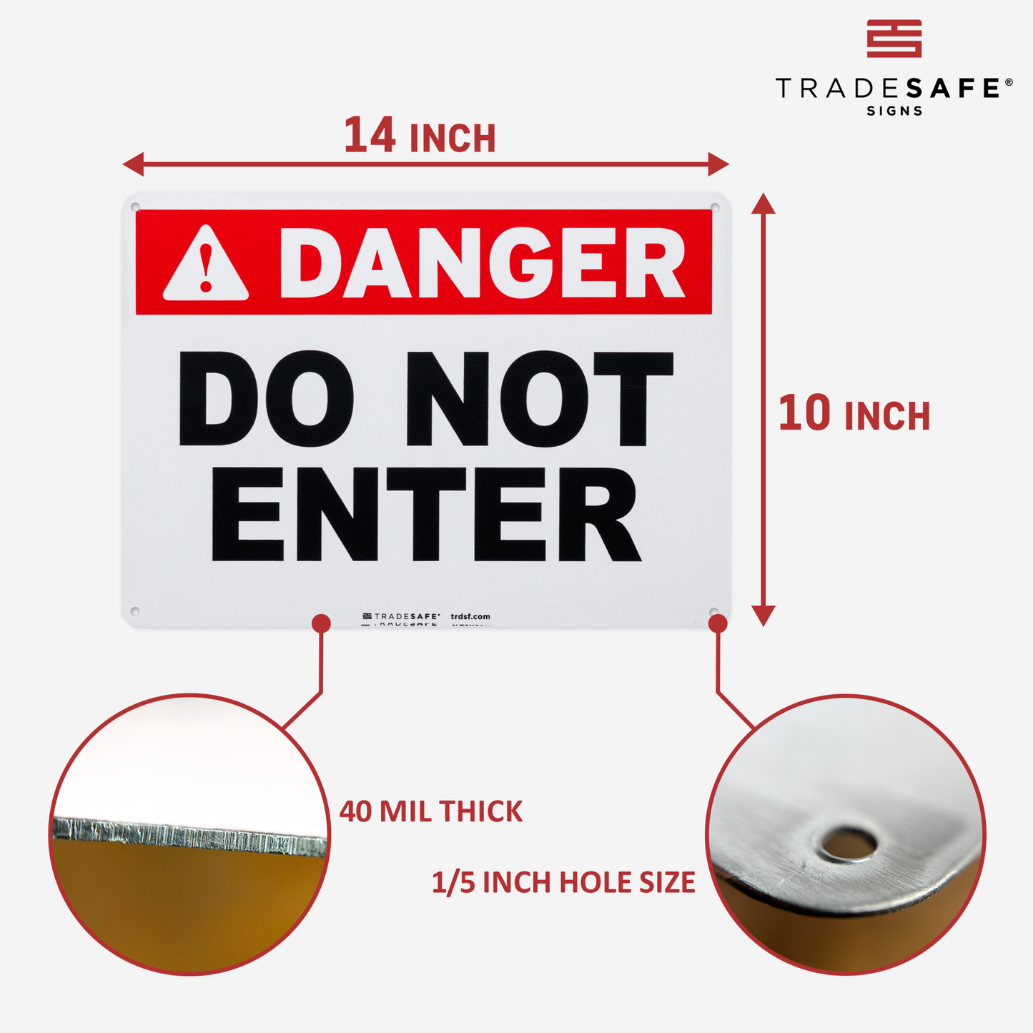 dimensions of danger do not enter sign