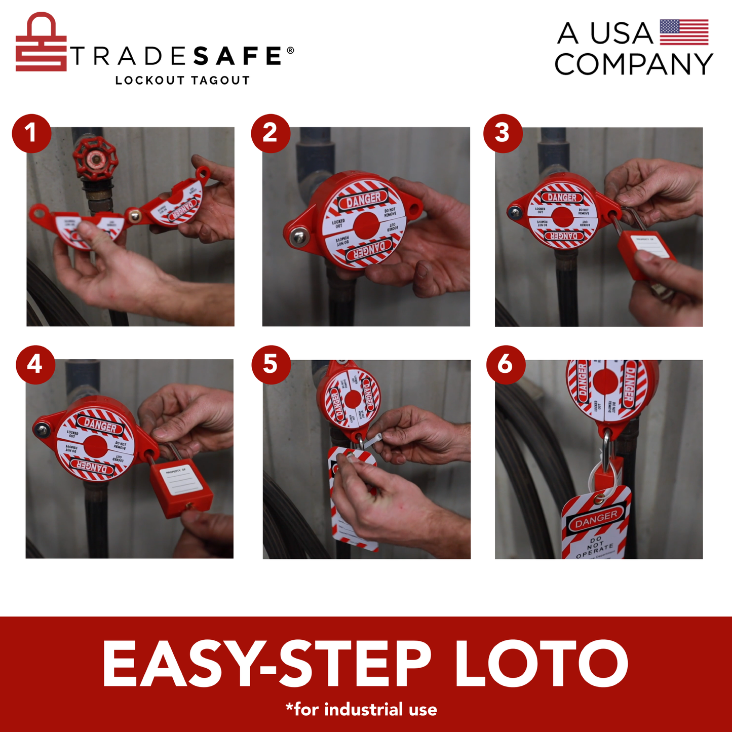 easy step-by-step usage of lockout tagout red gate valve