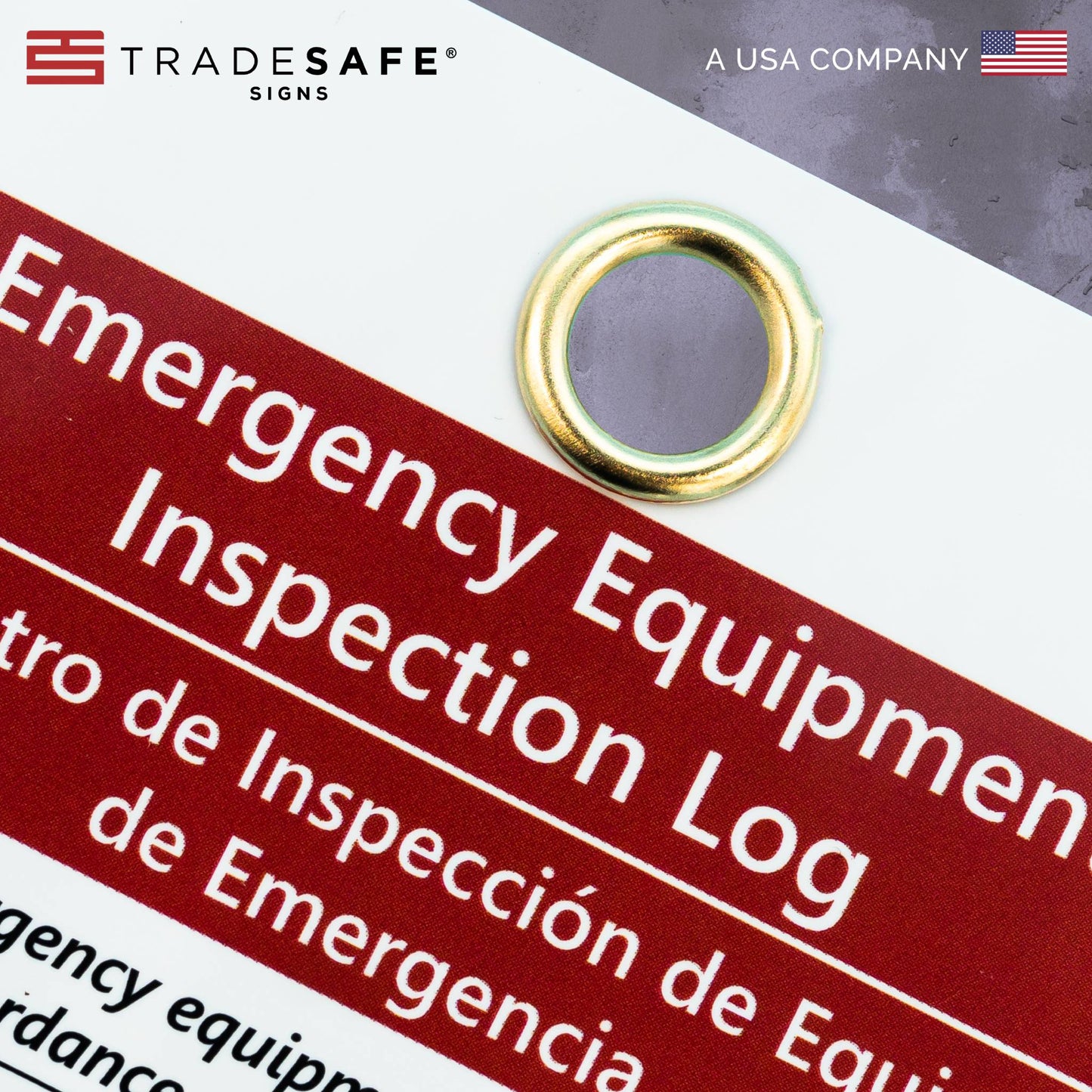 close-up view of emergency equipment inspection log