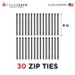 30 black zip ties with 8 inches length