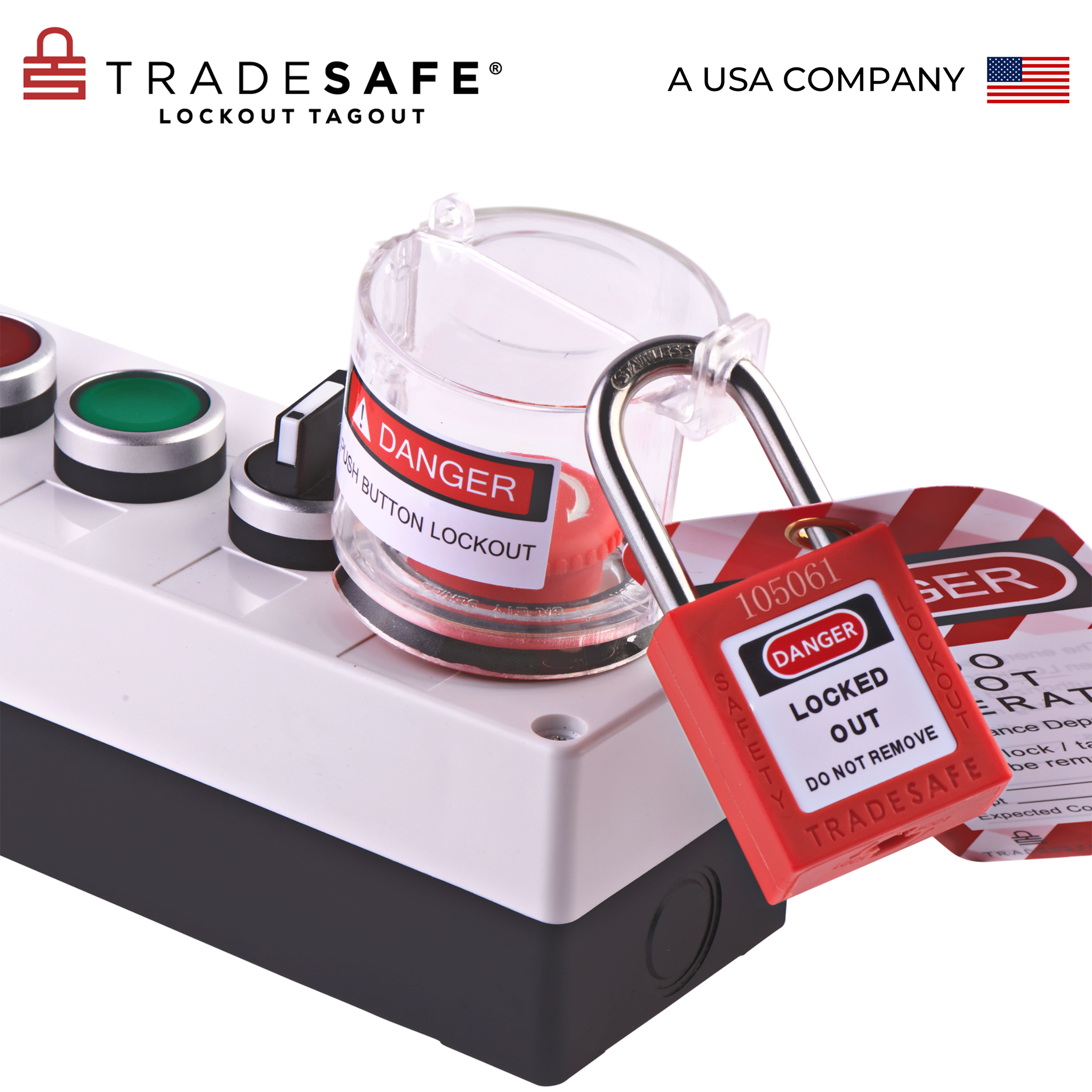 Round Push Button Cover Lockout - 3-Piece Set | TRADESAFE