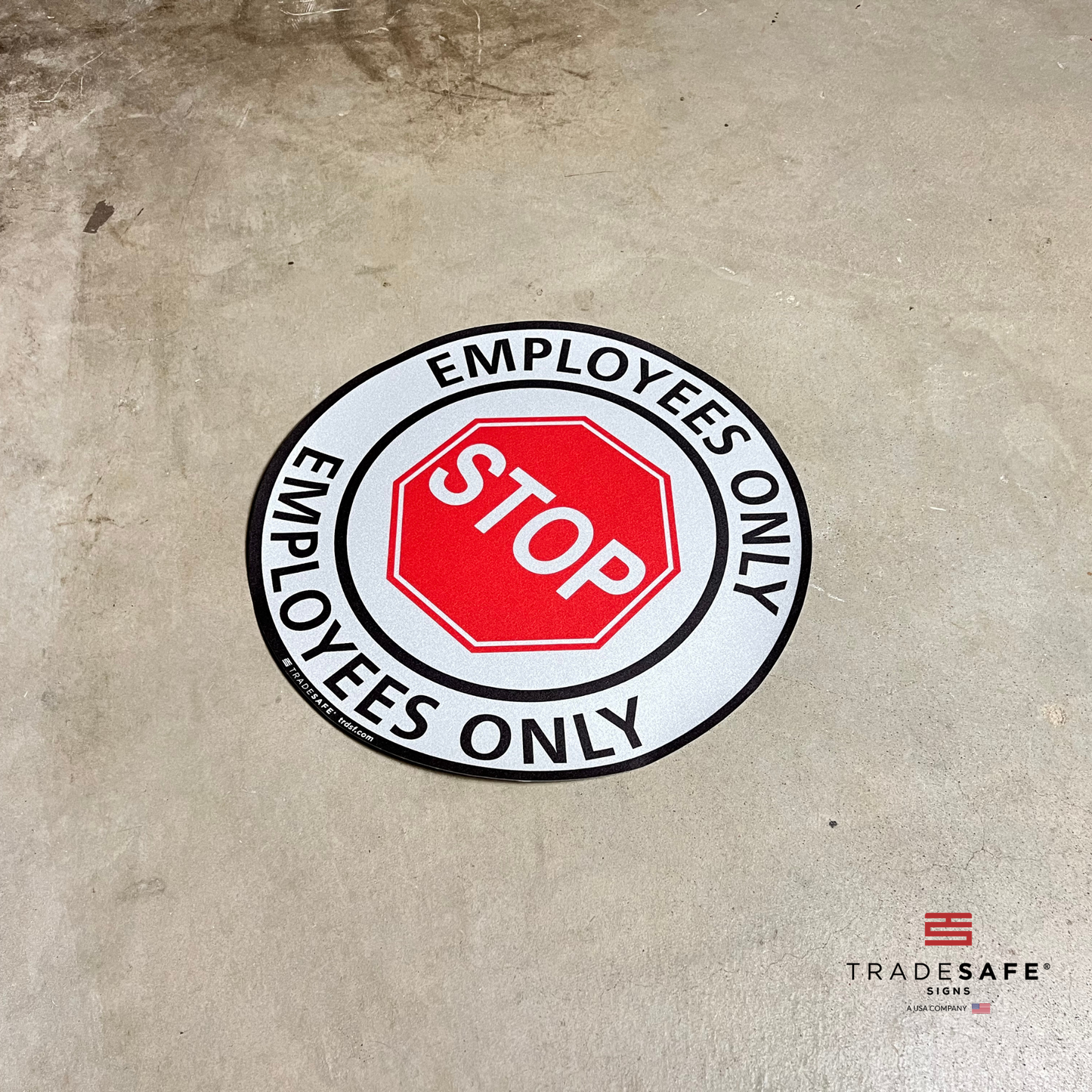 employees only sign on floor