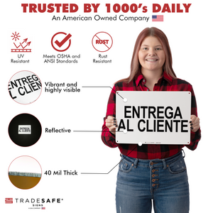 attributes of entrega al cliente sign