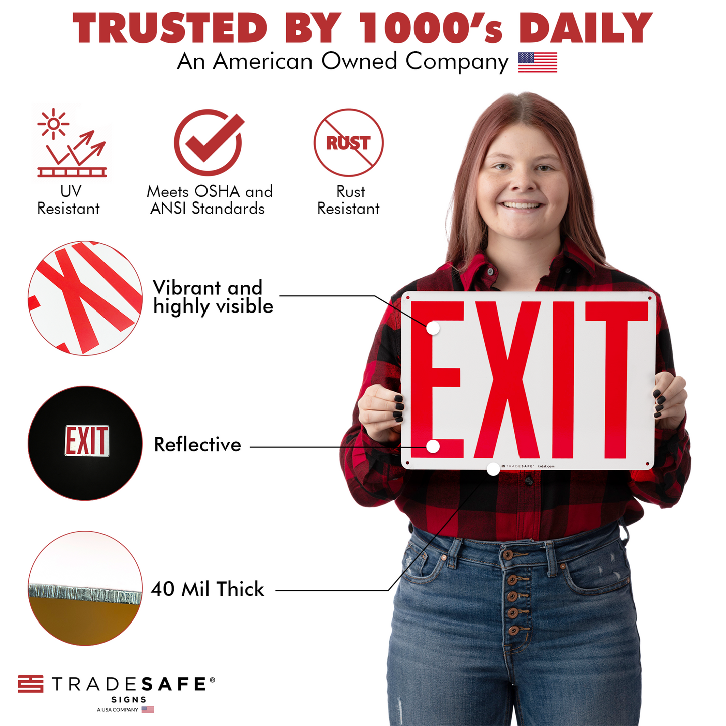 product attributes of exit sign